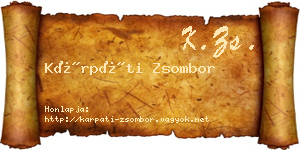 Kárpáti Zsombor névjegykártya